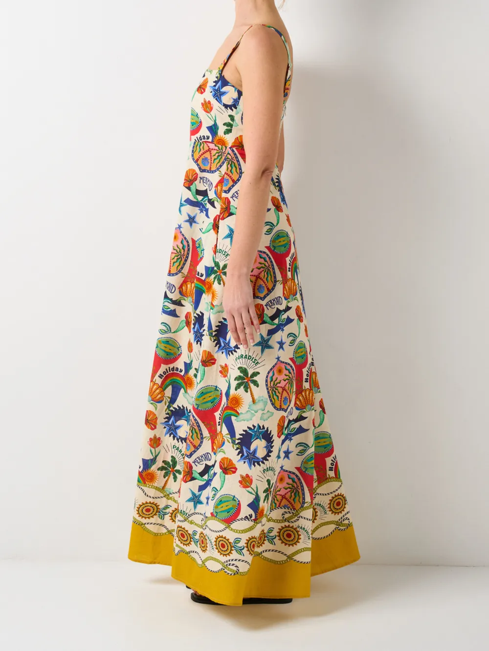 Printed Square Neck Maxi Dress, image 5