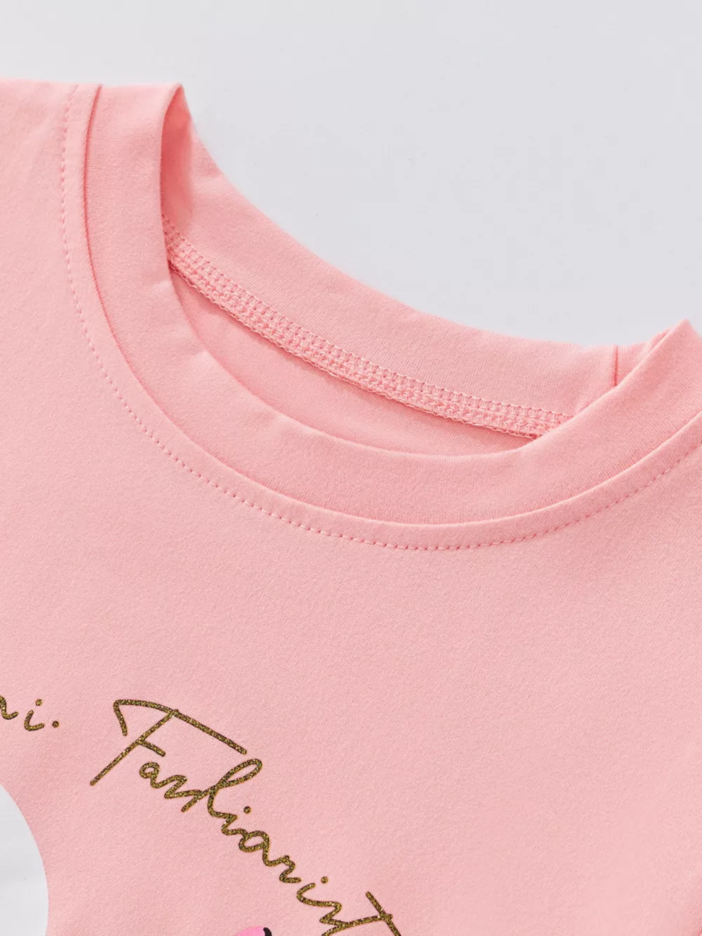 Children's Swan Round Neck Tee and Shorts Casual Set, image 5