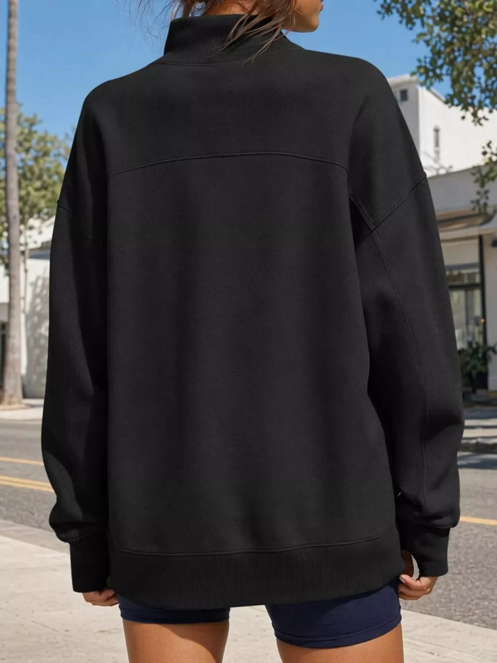 Mock Neck Oversized Sweatshirt, image 9