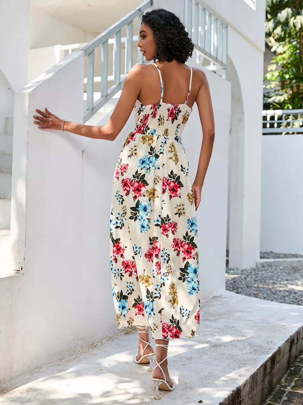 Floral Print Spaghetti Strap Midi Dress, image 25