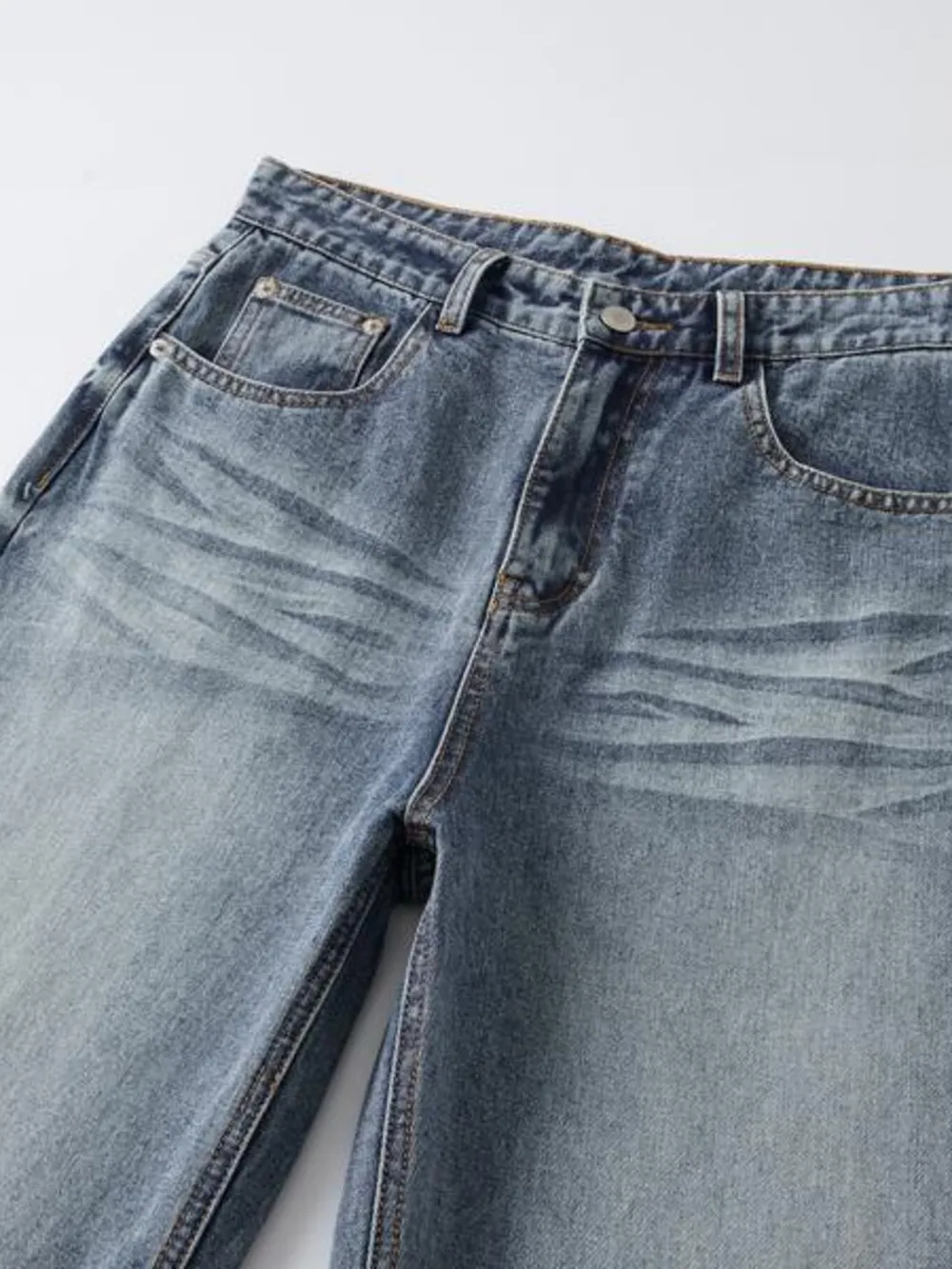 Men's Wash Wide Leg High-Rise Jeans, image 6