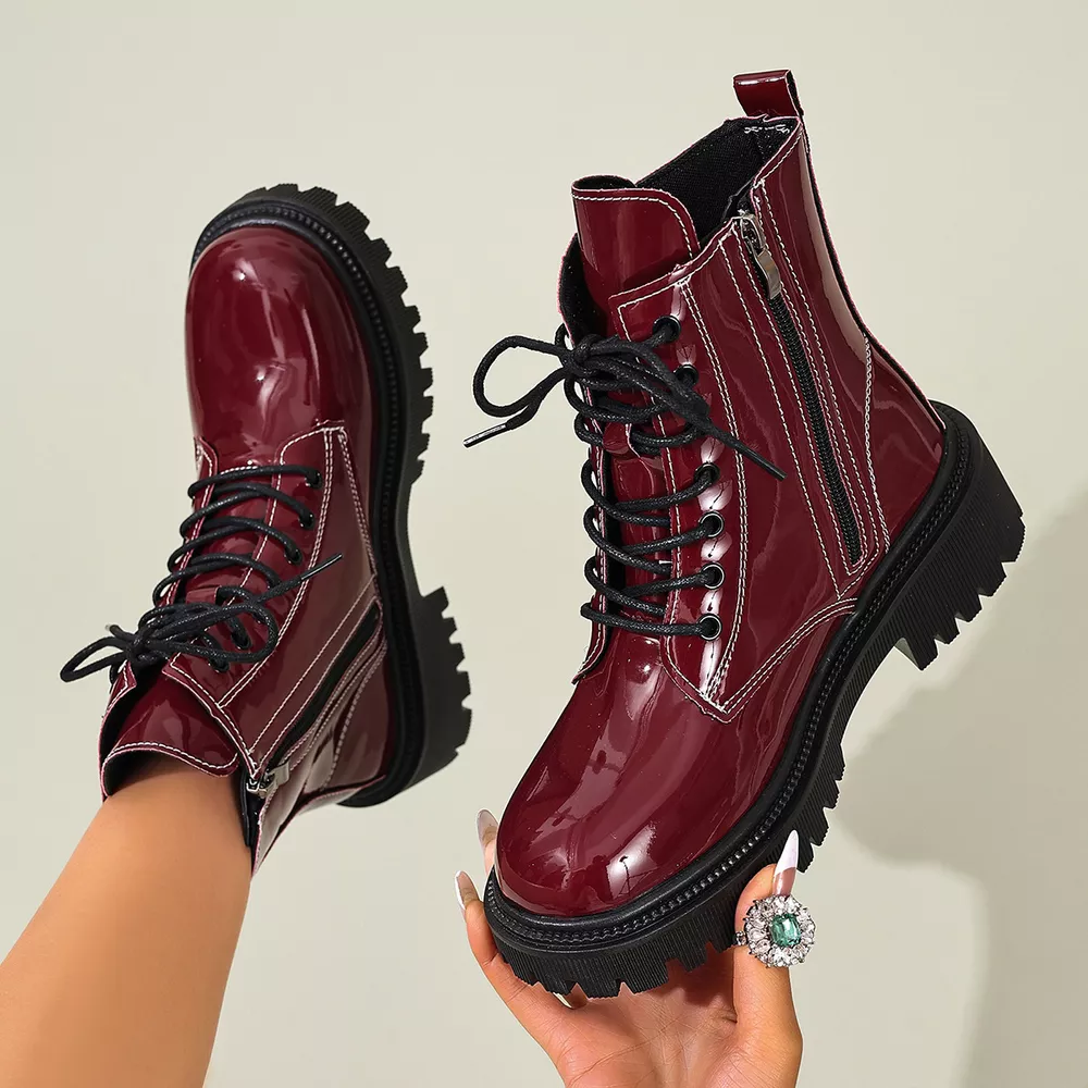 Lace Up Block Heels Boots, image 4