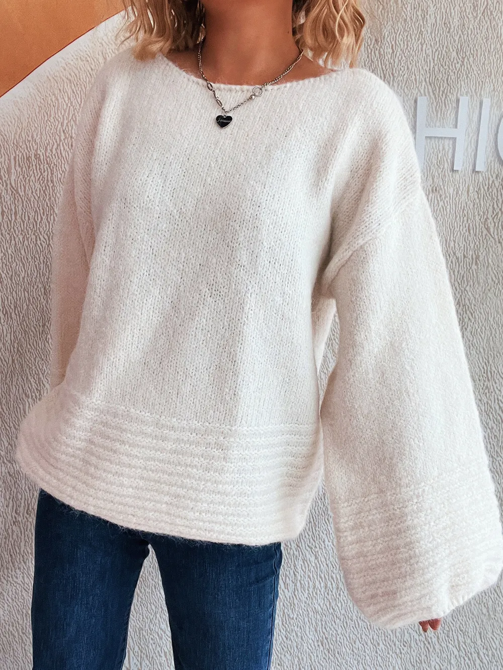 Relaxed Fit Round Neck Sweater, image 5
