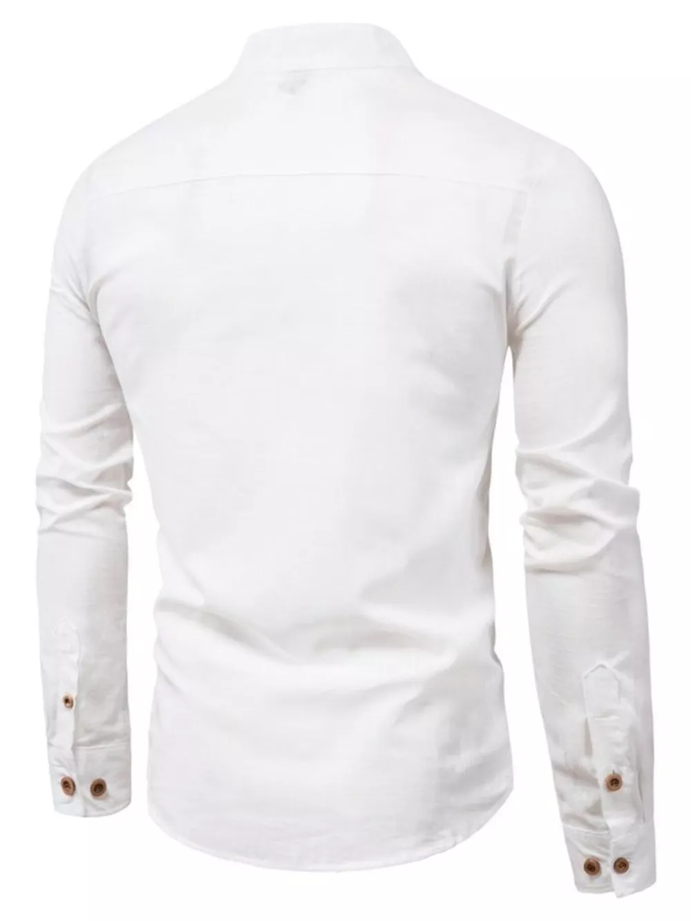 Men's Plus Size Casual Mandarin Collar Button-Up Shirt, image 7