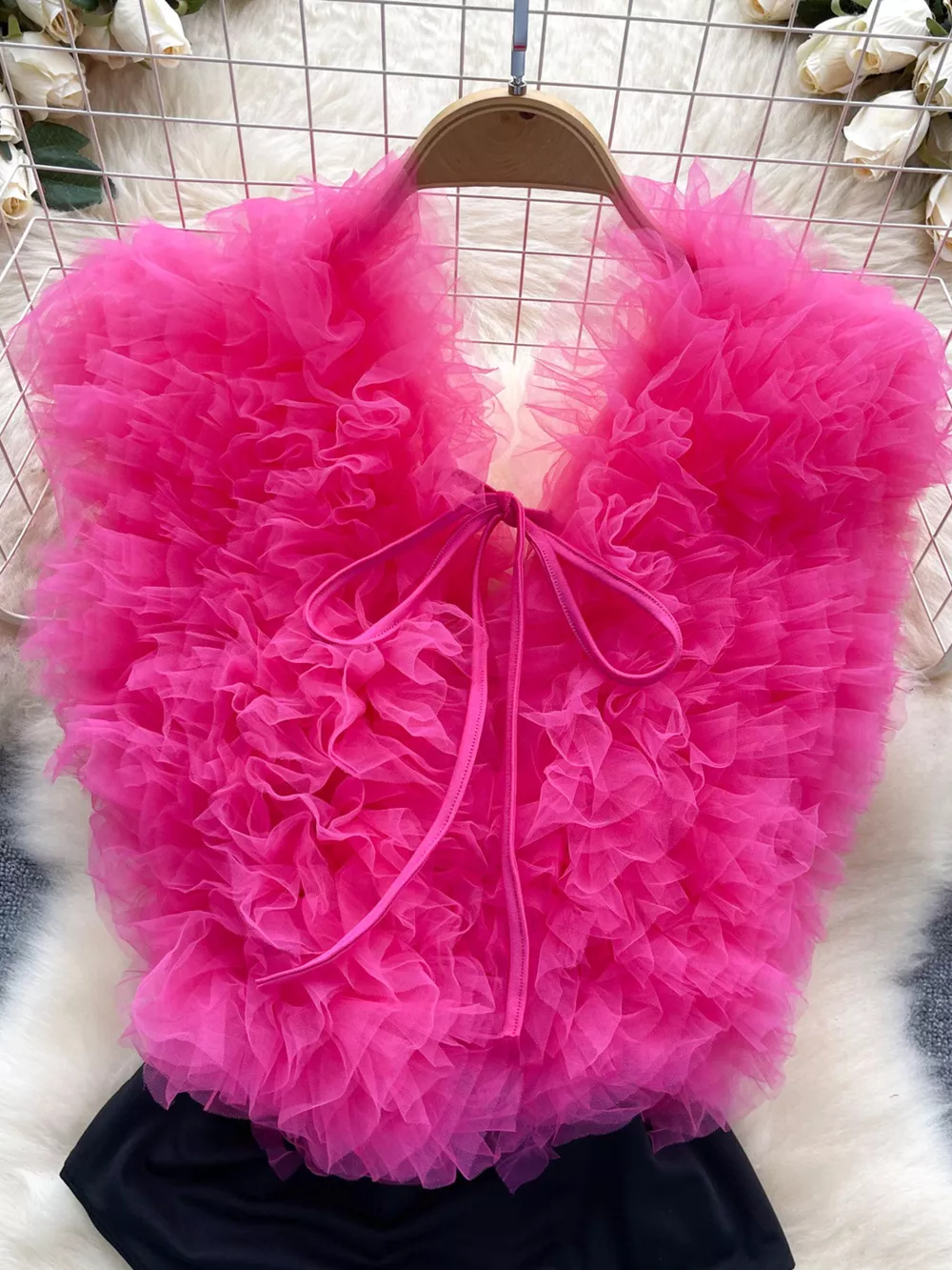 Ruffle Trim Sleeveless Bodysuit, image 8