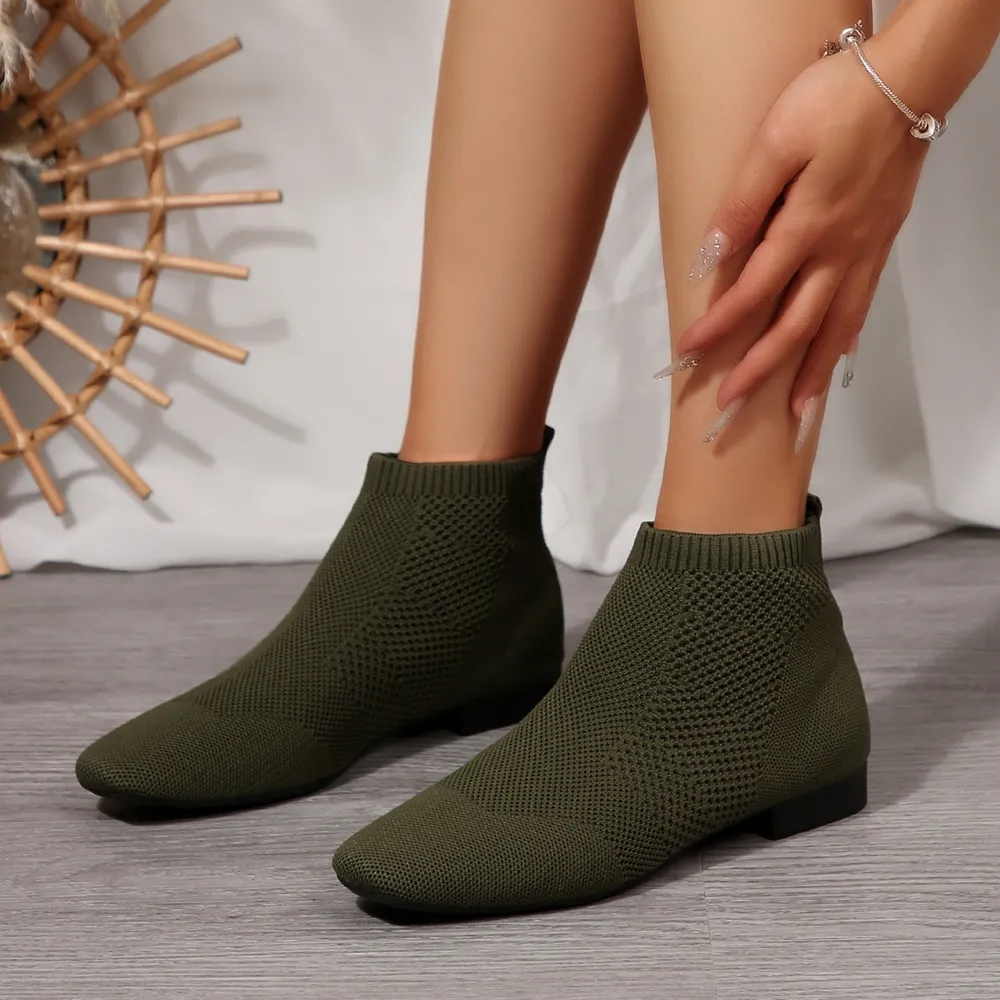 Mesh Knit Ankle Boots with Stretch Comfort Fit, image 15