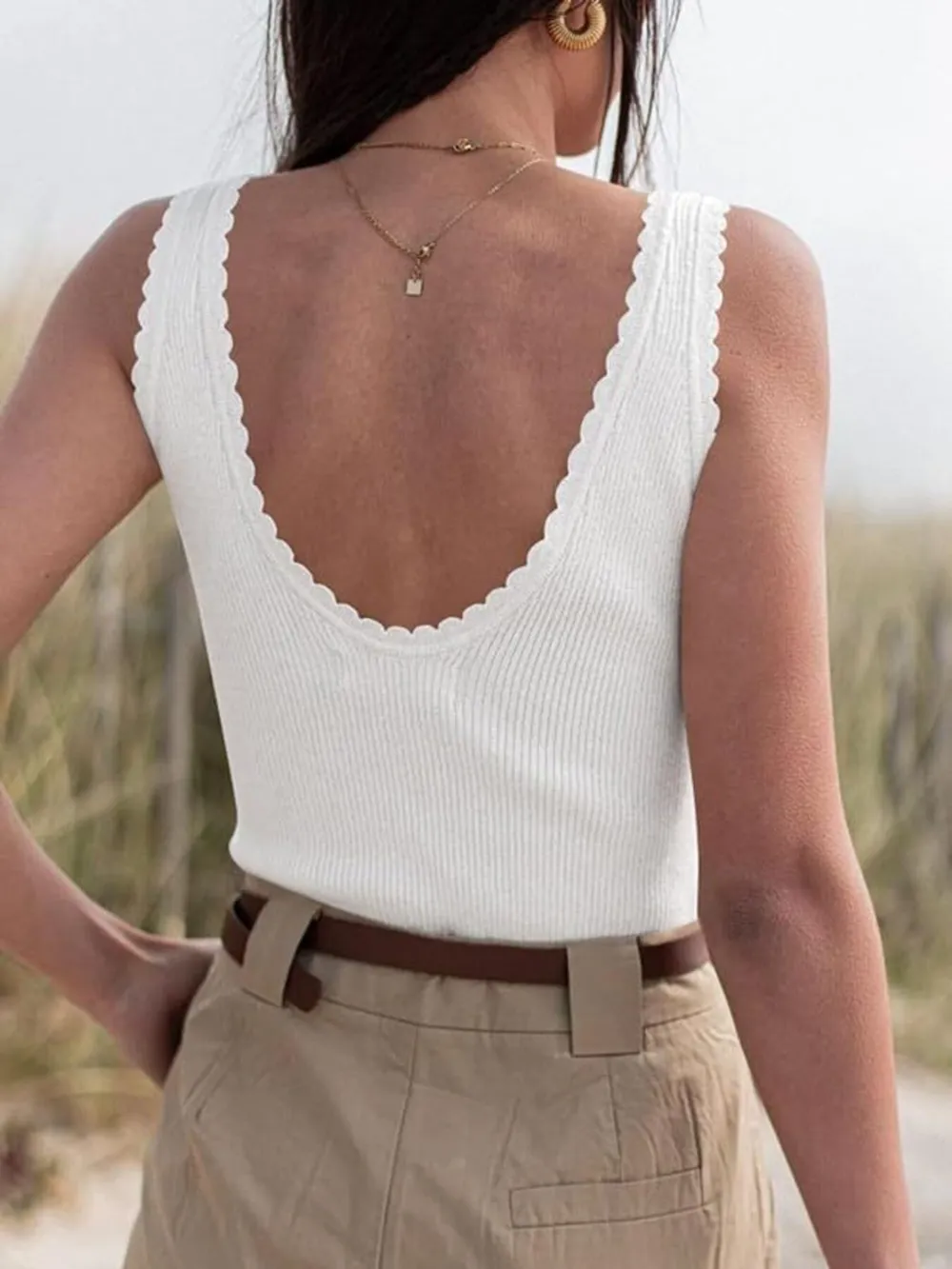 Ribbed Scoop Neck Tank Top, image 21