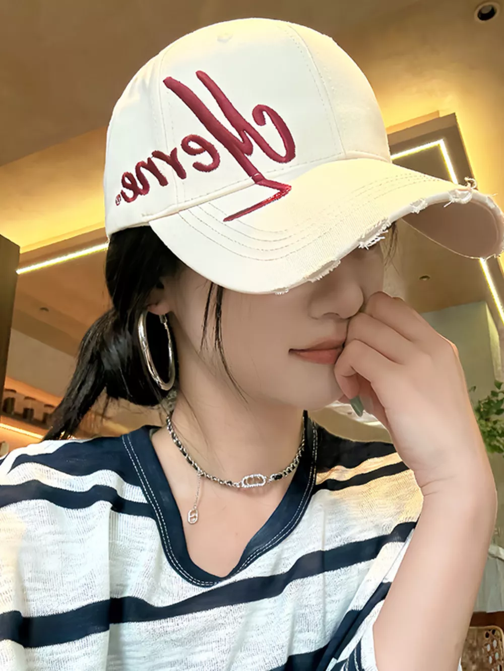 Embroidered Distressed Baseball Cap, image 3