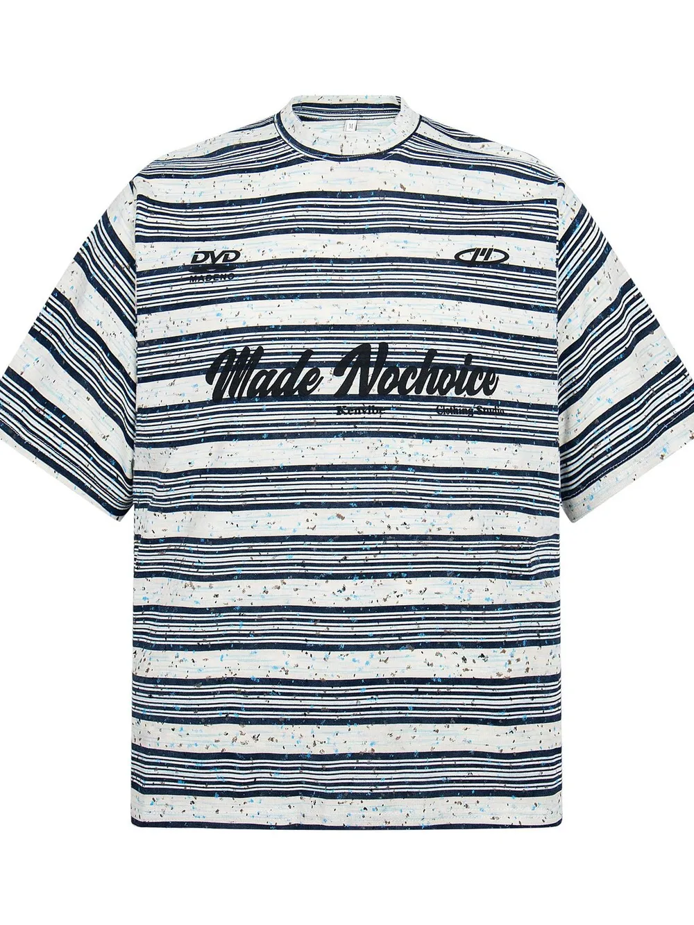 Men's Striped Letter Graphic Round Neck T-Shirt