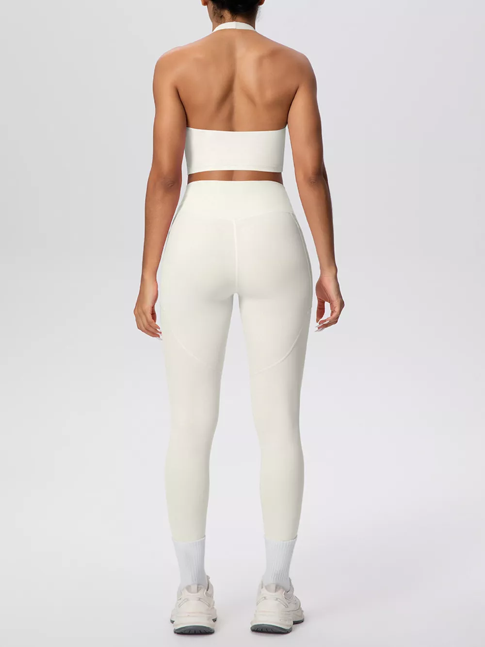 Halter Neck Crop Top and High-Waisted Leggings Active Set, image 21