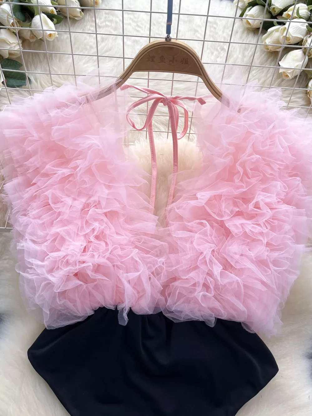 Ruffle Trim Sleeveless Bodysuit, image 4