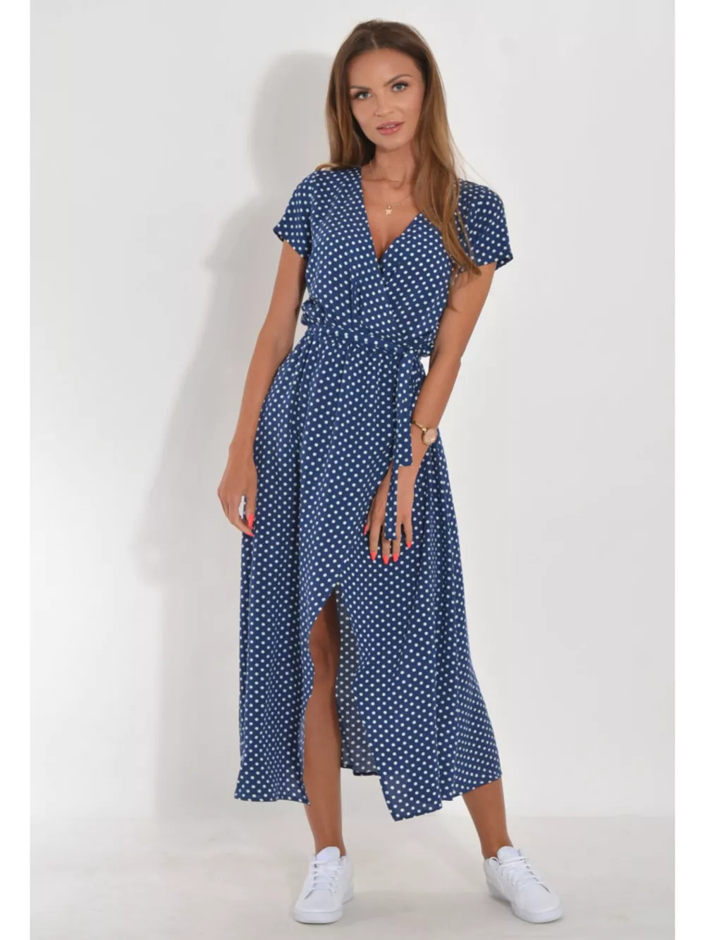 Surplice Short Sleeve Midi Dress, image 21