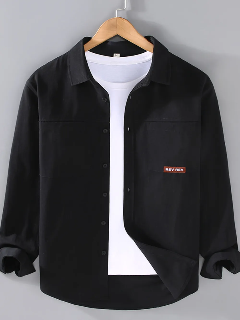 Men's Plus Size Button Up Long Sleeve Shirt