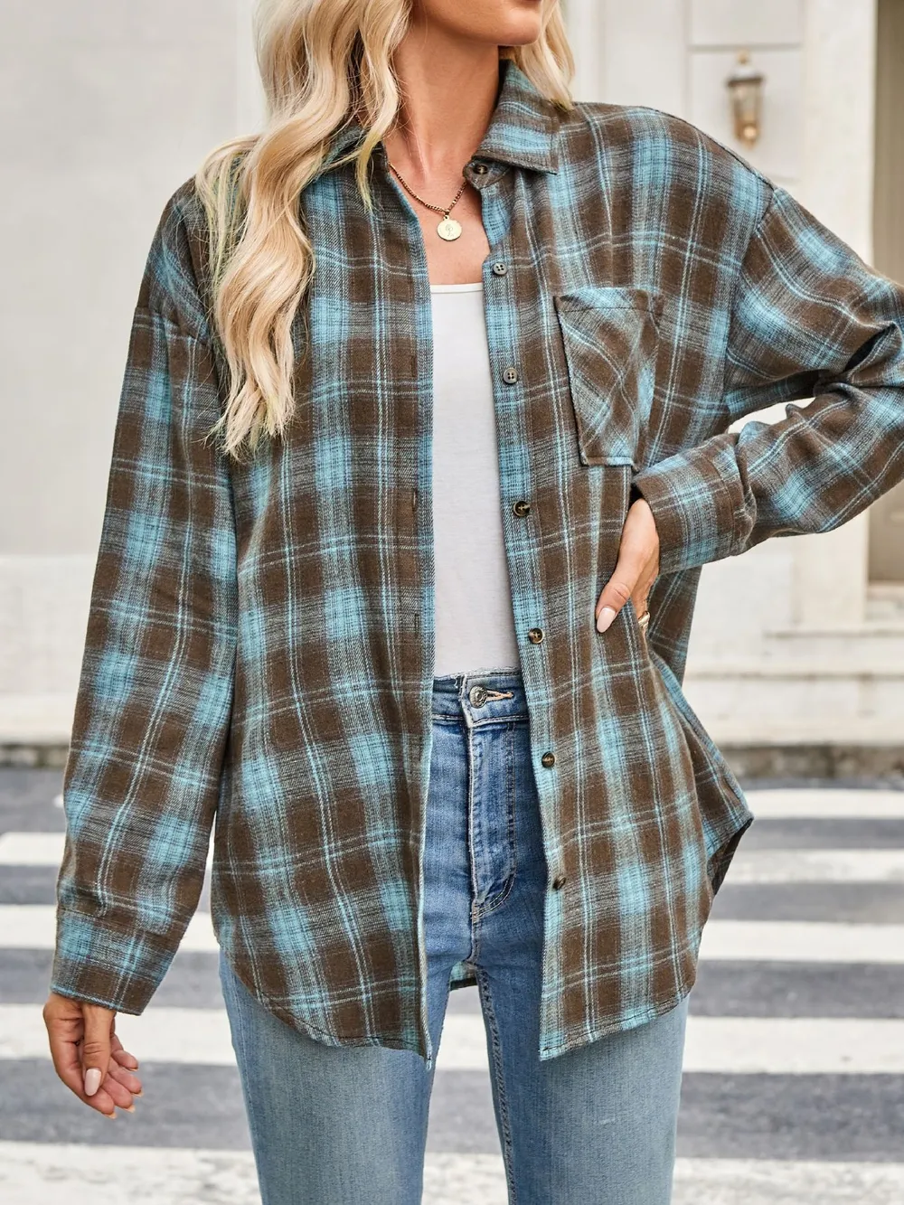 Plaid Button Up Long Sleeve Shirt, image 9