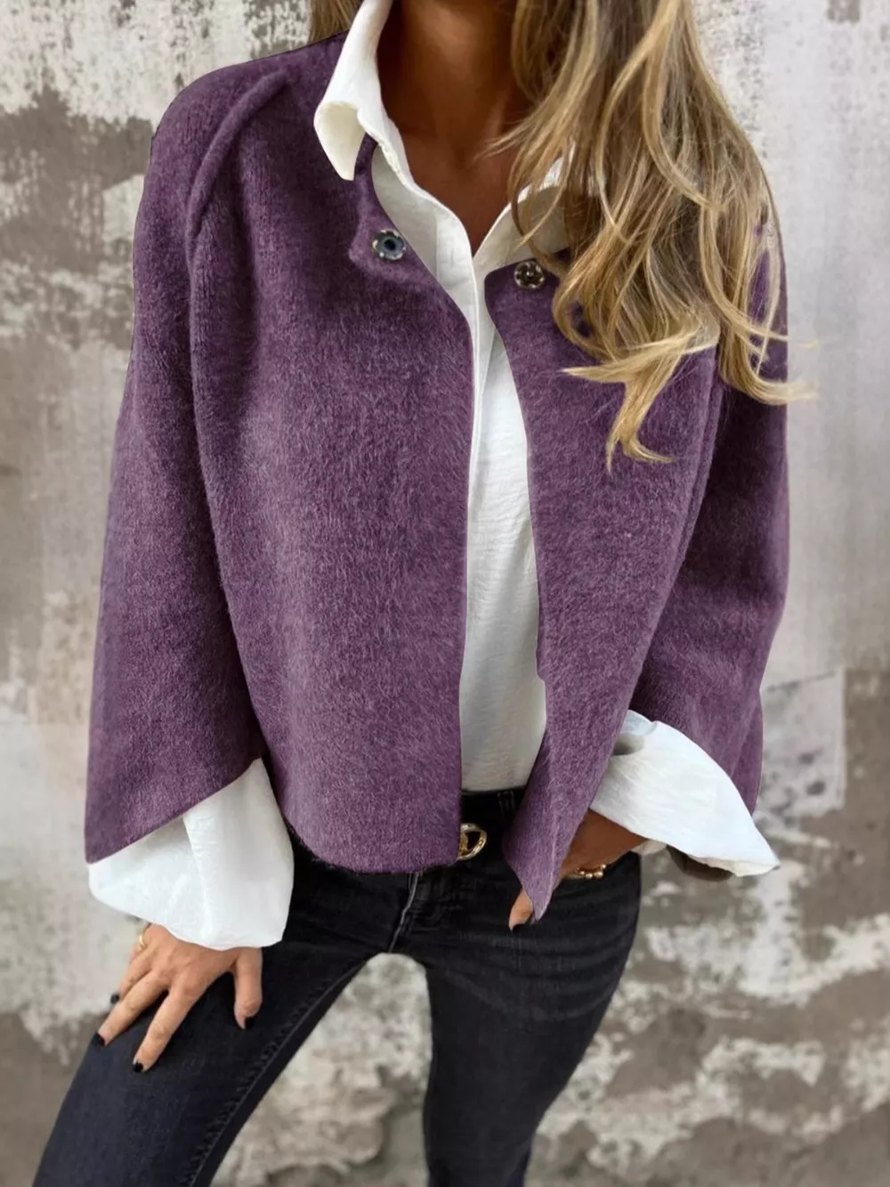 Full Size Solid Color Long Sleeve Outerwear Plus Size, image 8