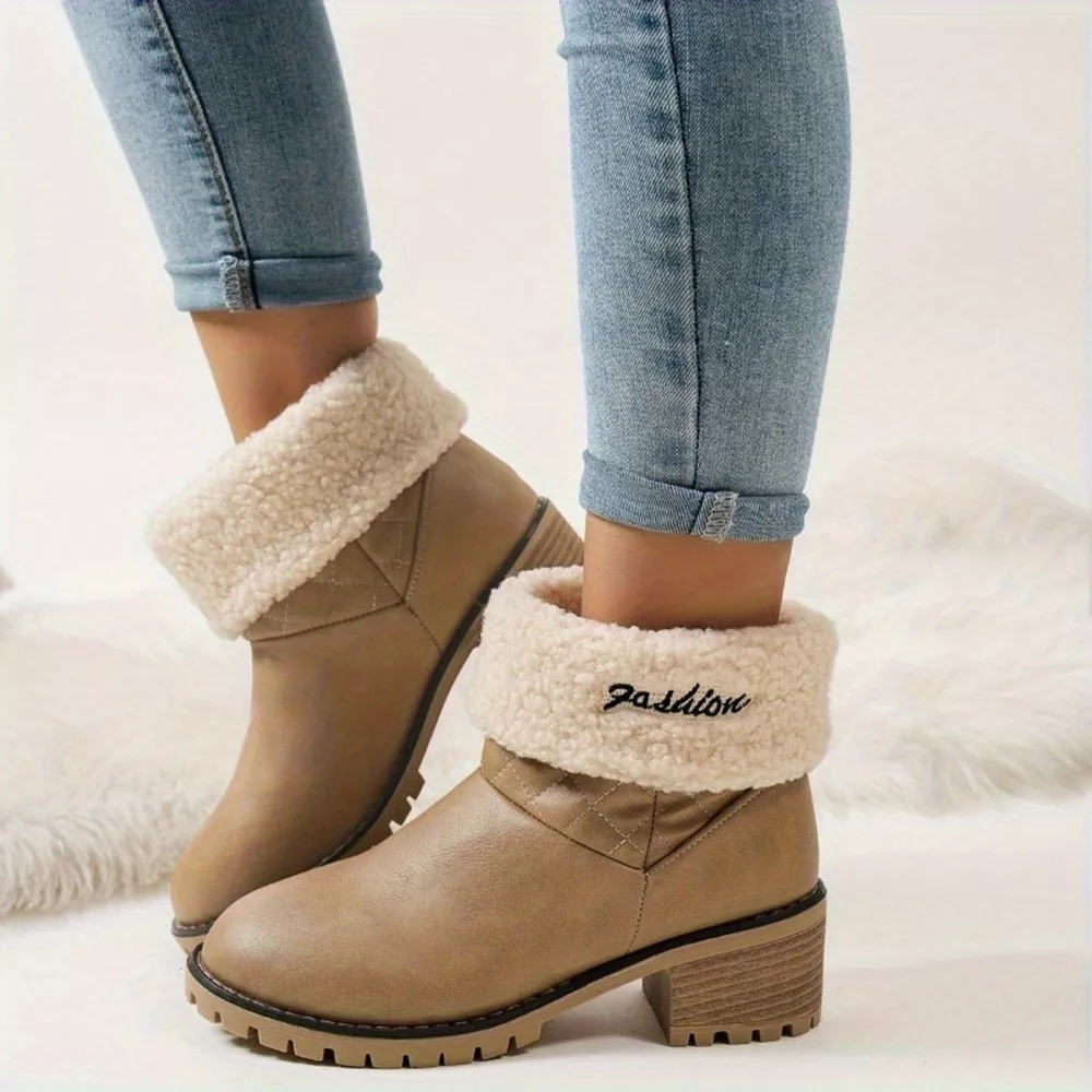 Round Toe Block Heels Boots, image 8