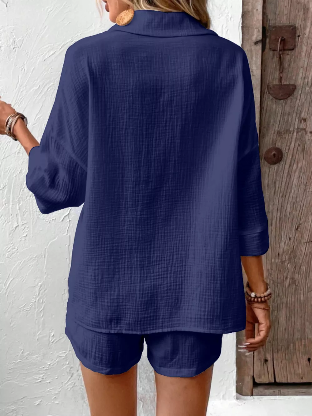 Button Detail Top and Shorts Set, image 16