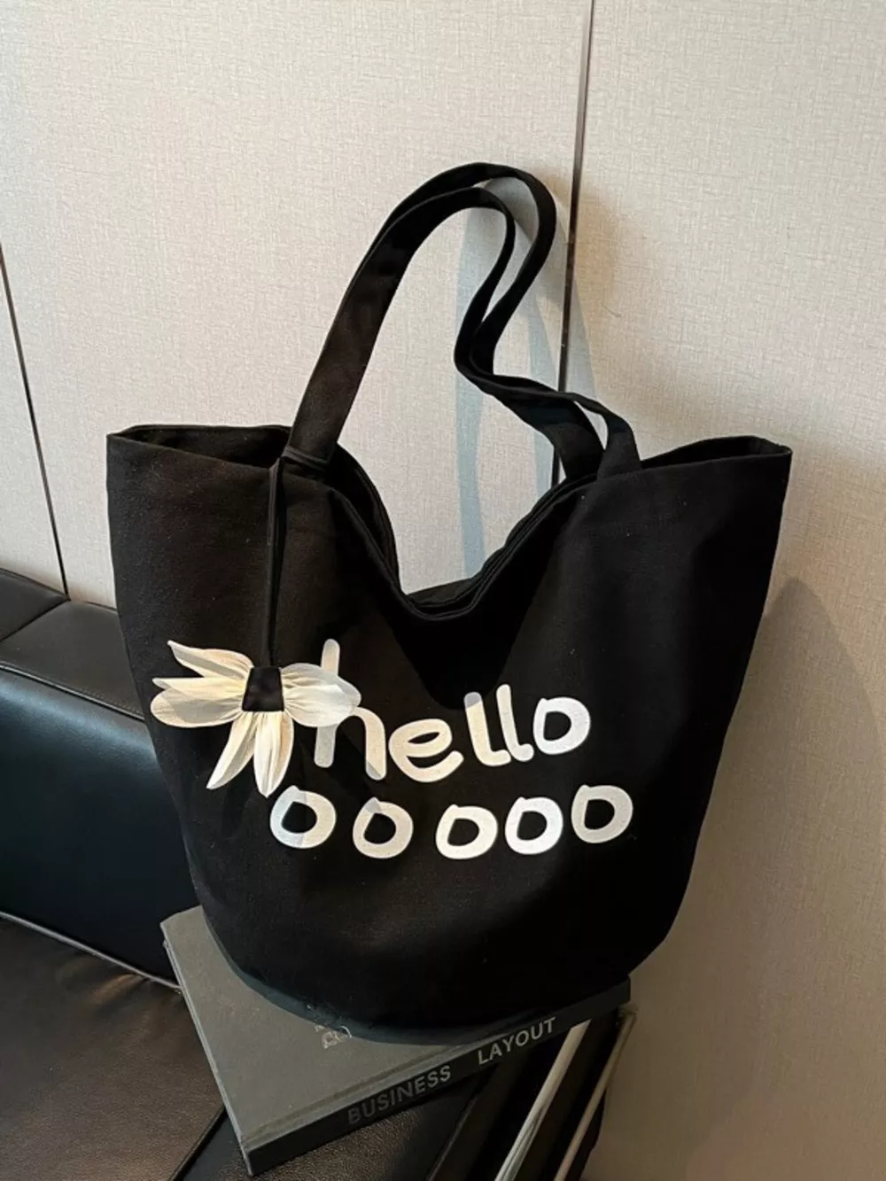 Letter Canvas Tote Bag, image 4
