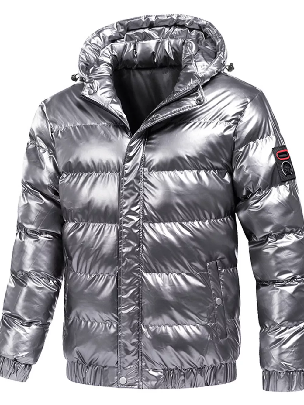 Men's Plus Size Zip Up Hooded Puffer Jacket, image 5