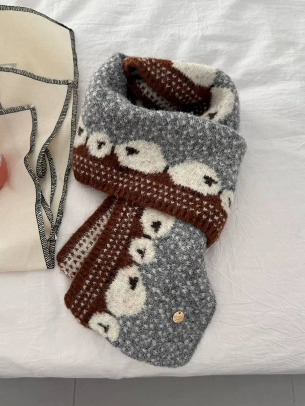 Sheep Pattern Knitted Scarf, image 5