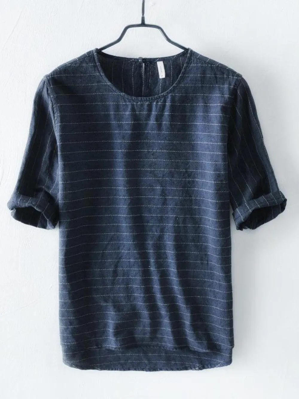 Men's Plus Size Striped Round Neck T-Shirt, image 3