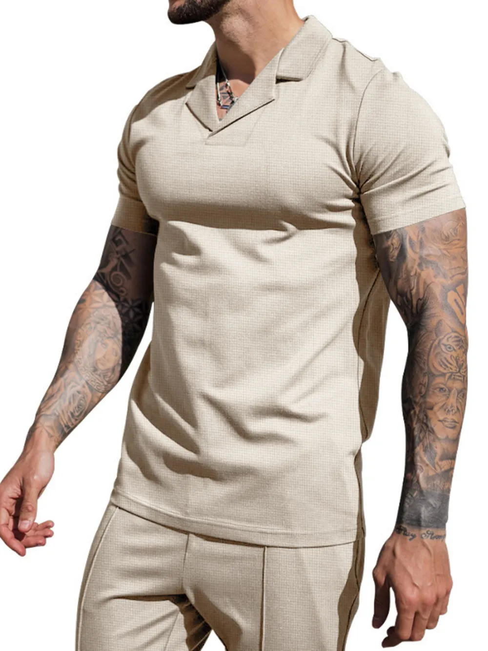 Men's Plus Size Short Sleeve Top and Shorts Set, image 7