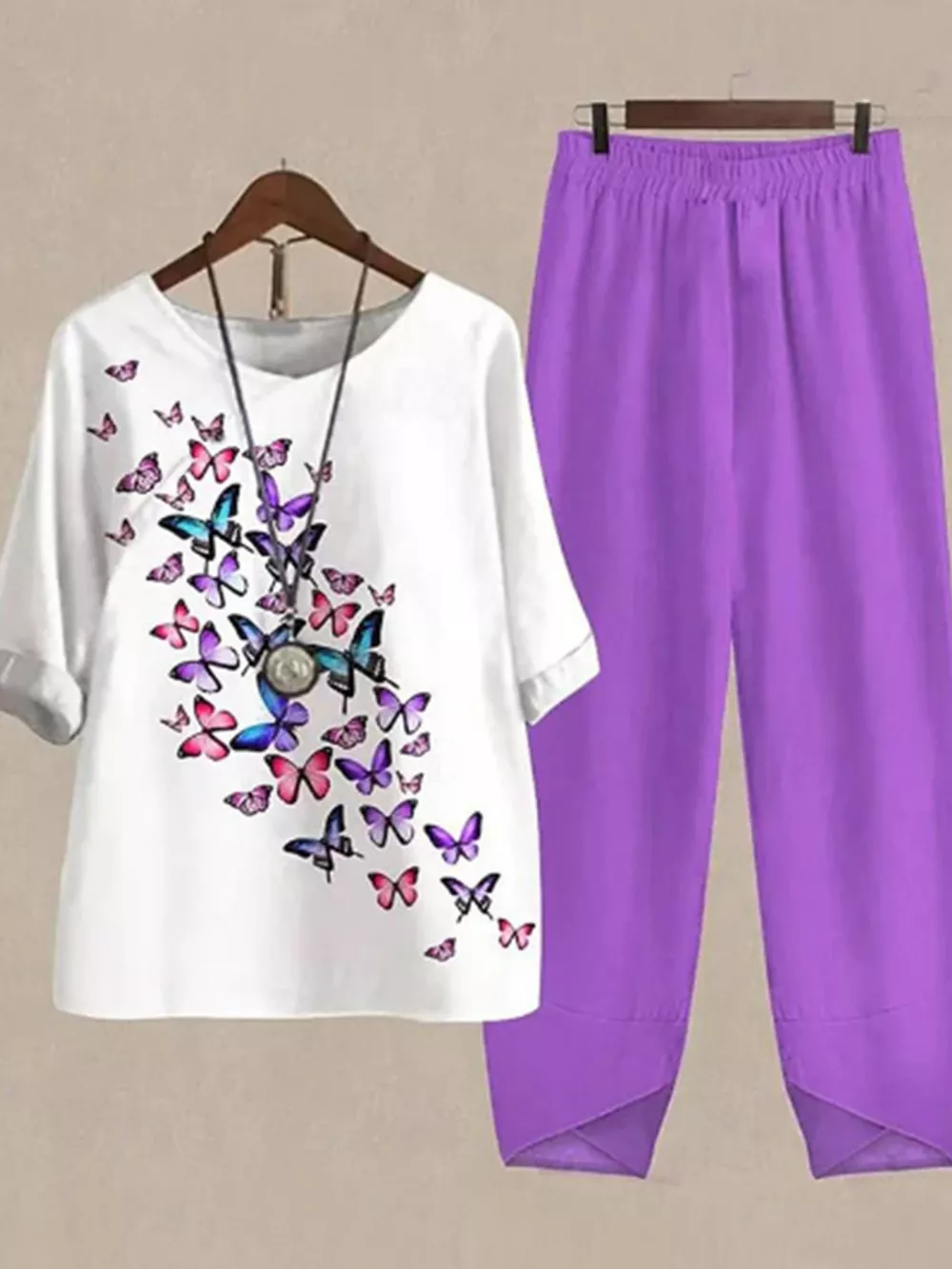 Printed Half Sleeve Top and Pants Set, image 19