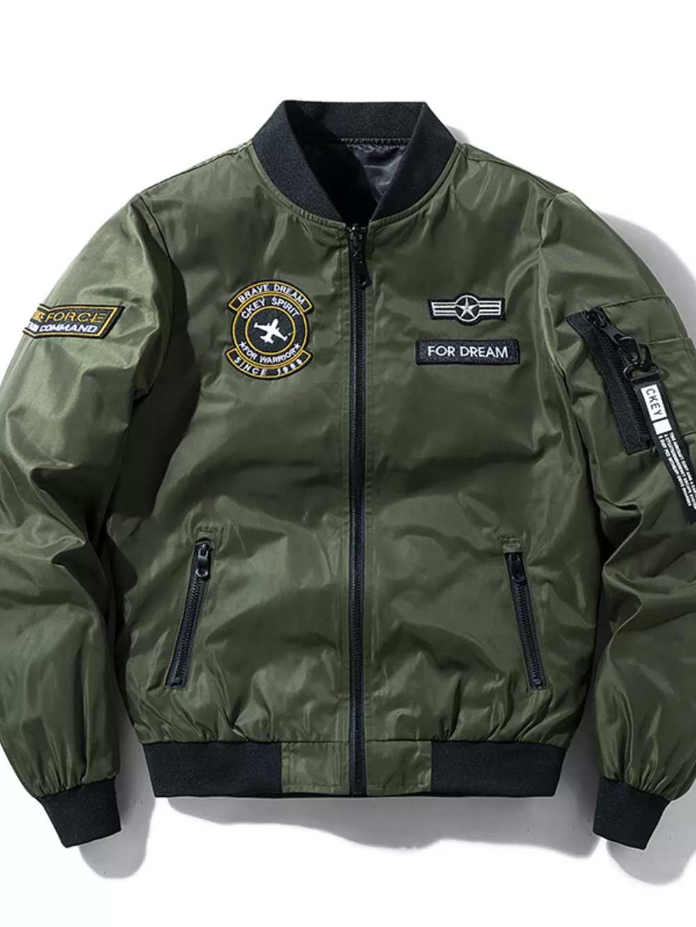 Men's Plus Size Zip Up Bomber Jacket, image 4