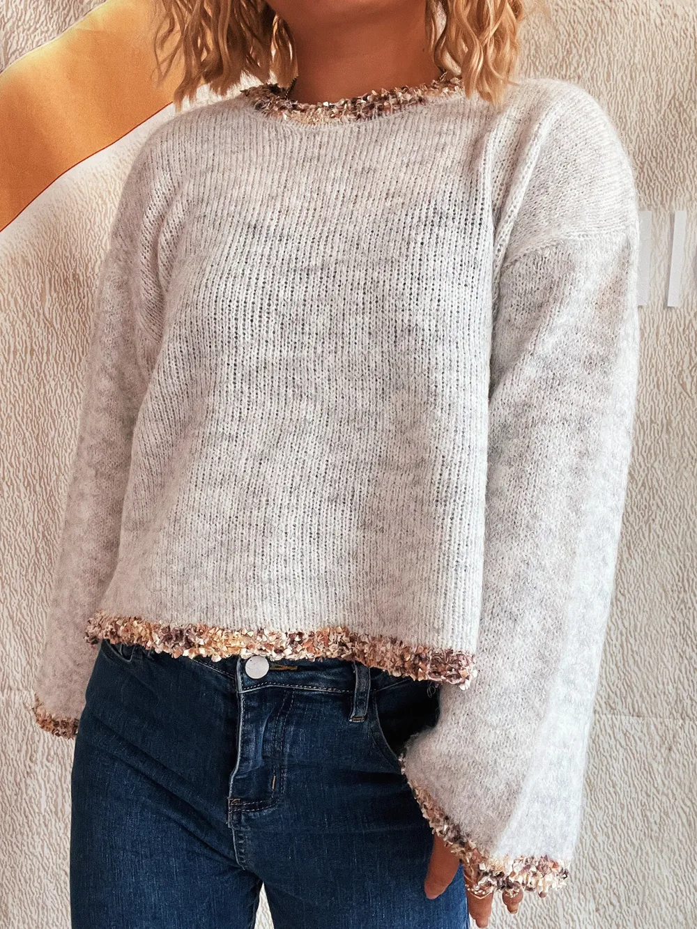 Round Neck Cropped Sweater, image 6