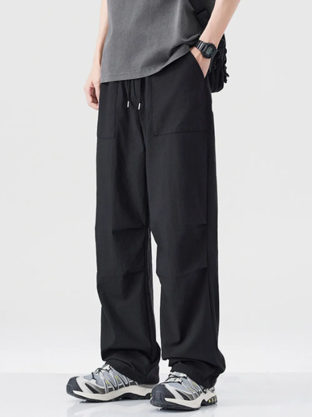 Men's Drawstring Wide Leg Pants, image 3