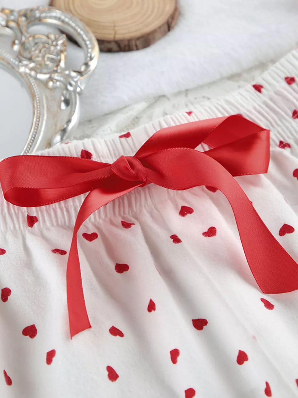 Heart Print Long Sleeve Top and Pants Lounge Set, image 10