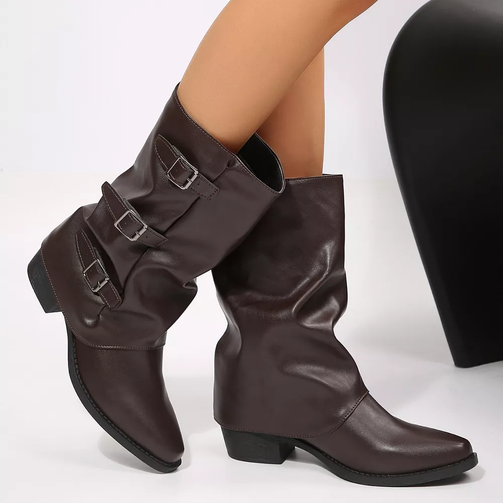 Point Toe Block Heels Boots, image 8