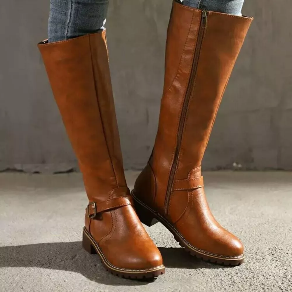 Round Toe Block Heels Boots, image 13