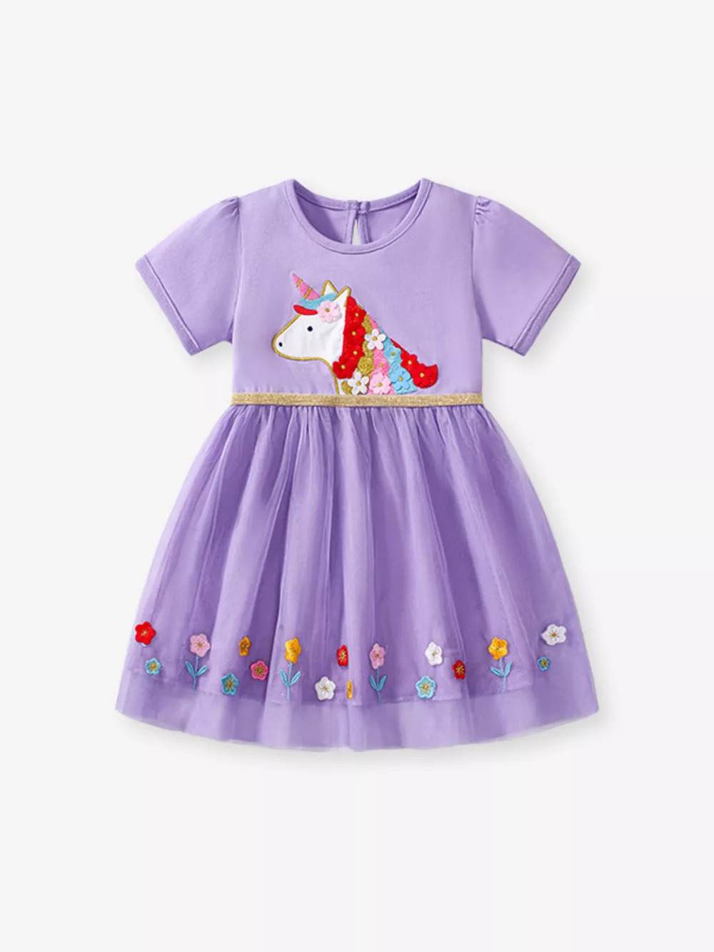 Children's Unicorn Short Sleeve Tulle Dress, image 5