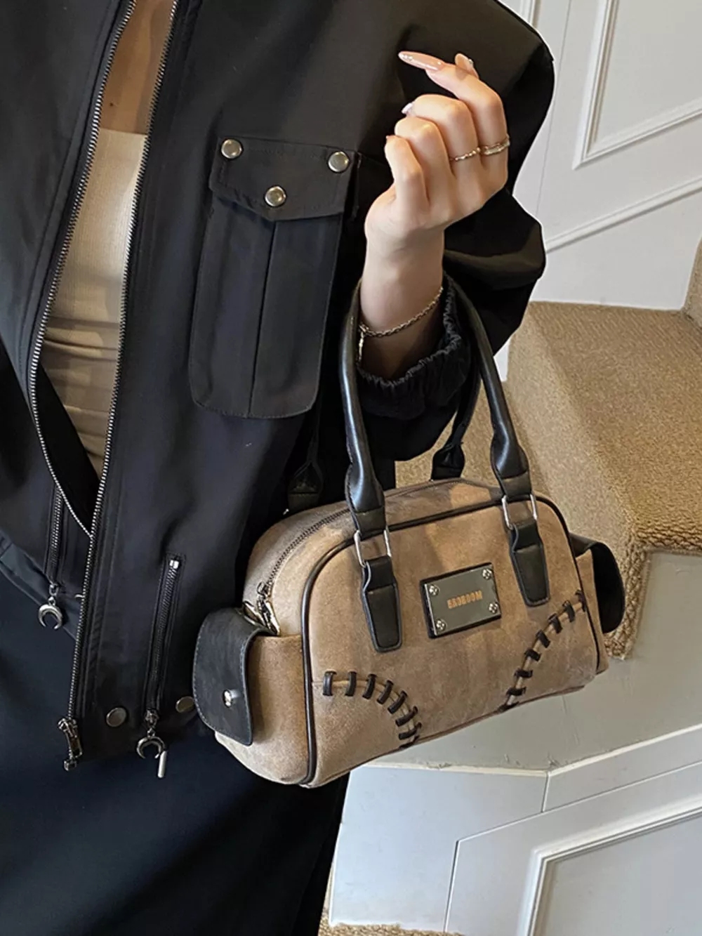 Vintage Top Handle Crossbody Bag, image 5