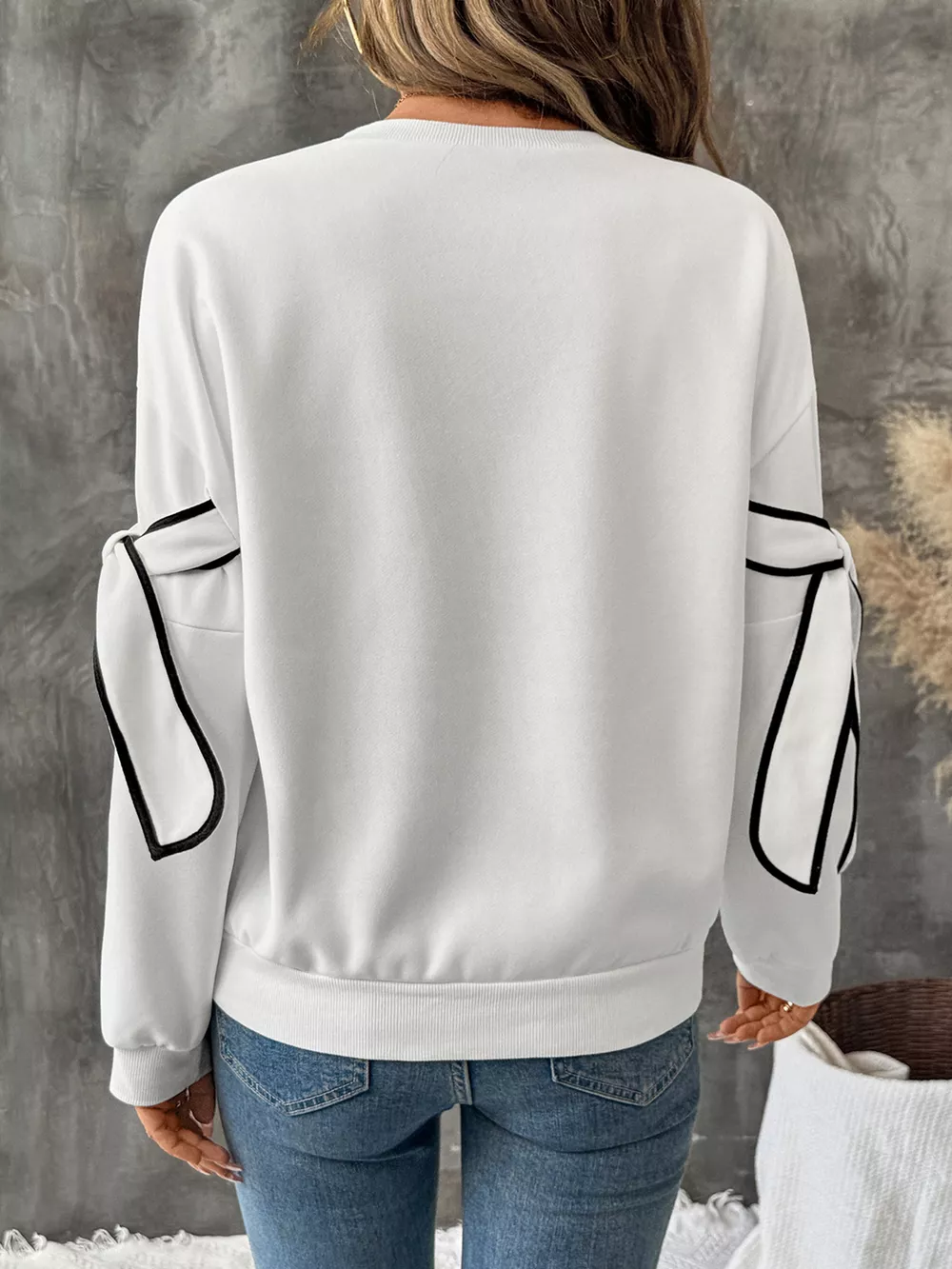 Side Striped Round Neck Sweatshirt, image 11