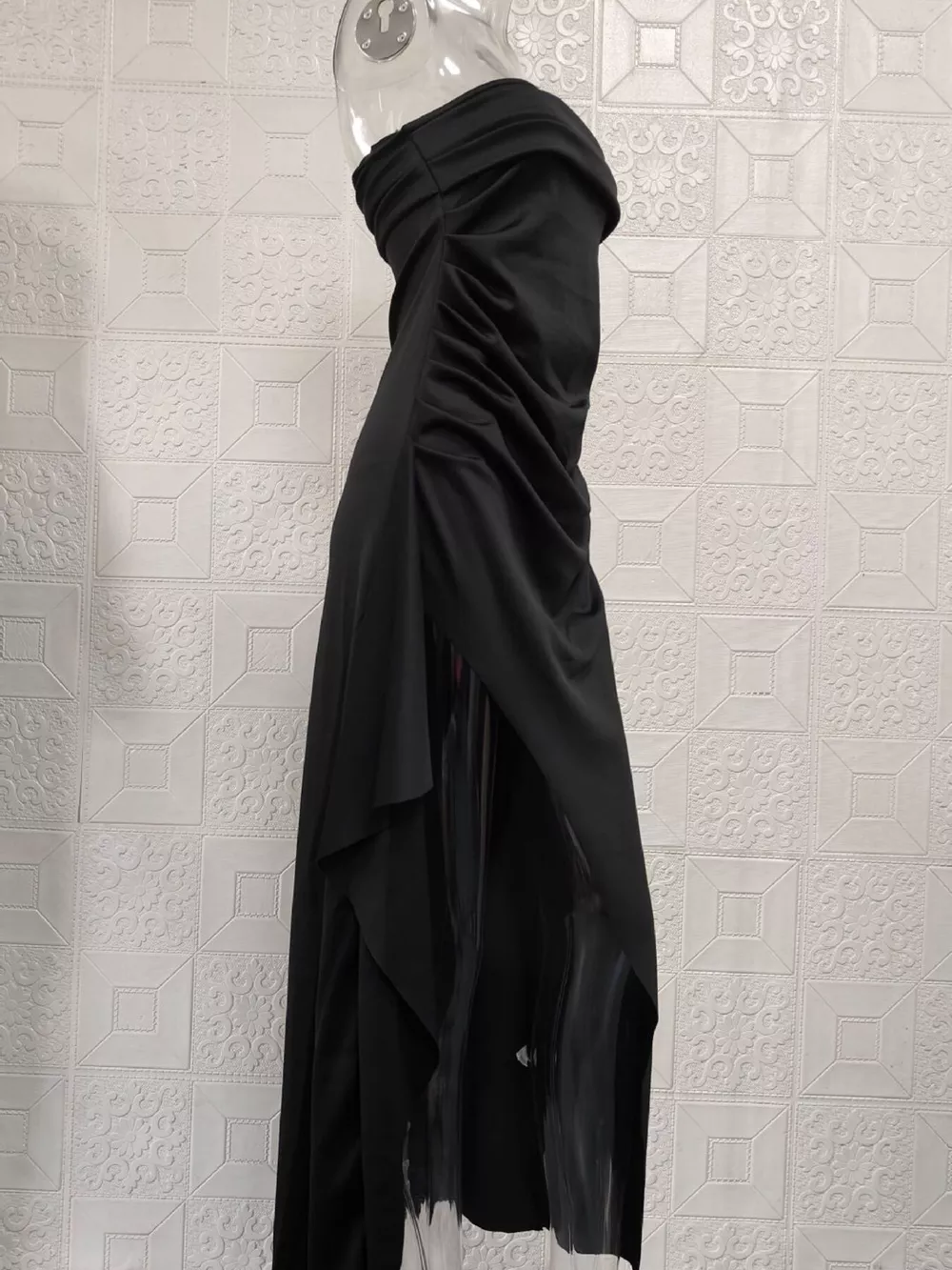 Strapless Ruched High Slit Maxi Dress, image 10