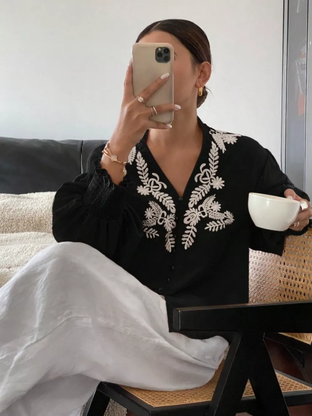 Embroidered Long Sleeve Blouse, image 22