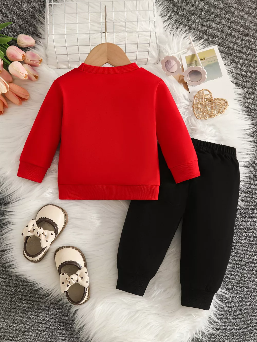 Children's Bow-Decorated Sweatshirt and Pants Set, image 5