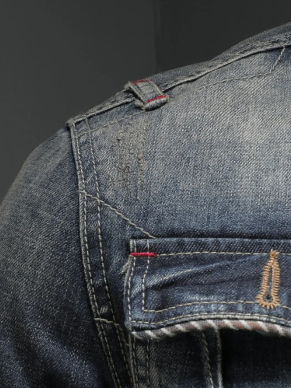 Men's Plus Size Washed Zip Up Denim Jacket with Chest Pockets, image 11
