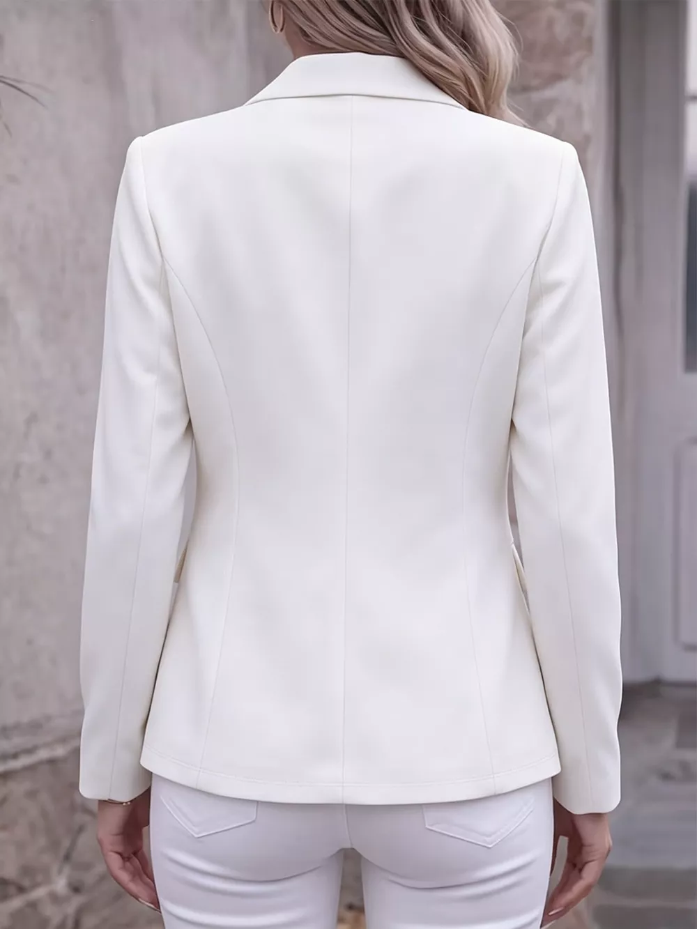 Full Size Lapel Collar Long Sleeve Blazer Plus Size, image 3