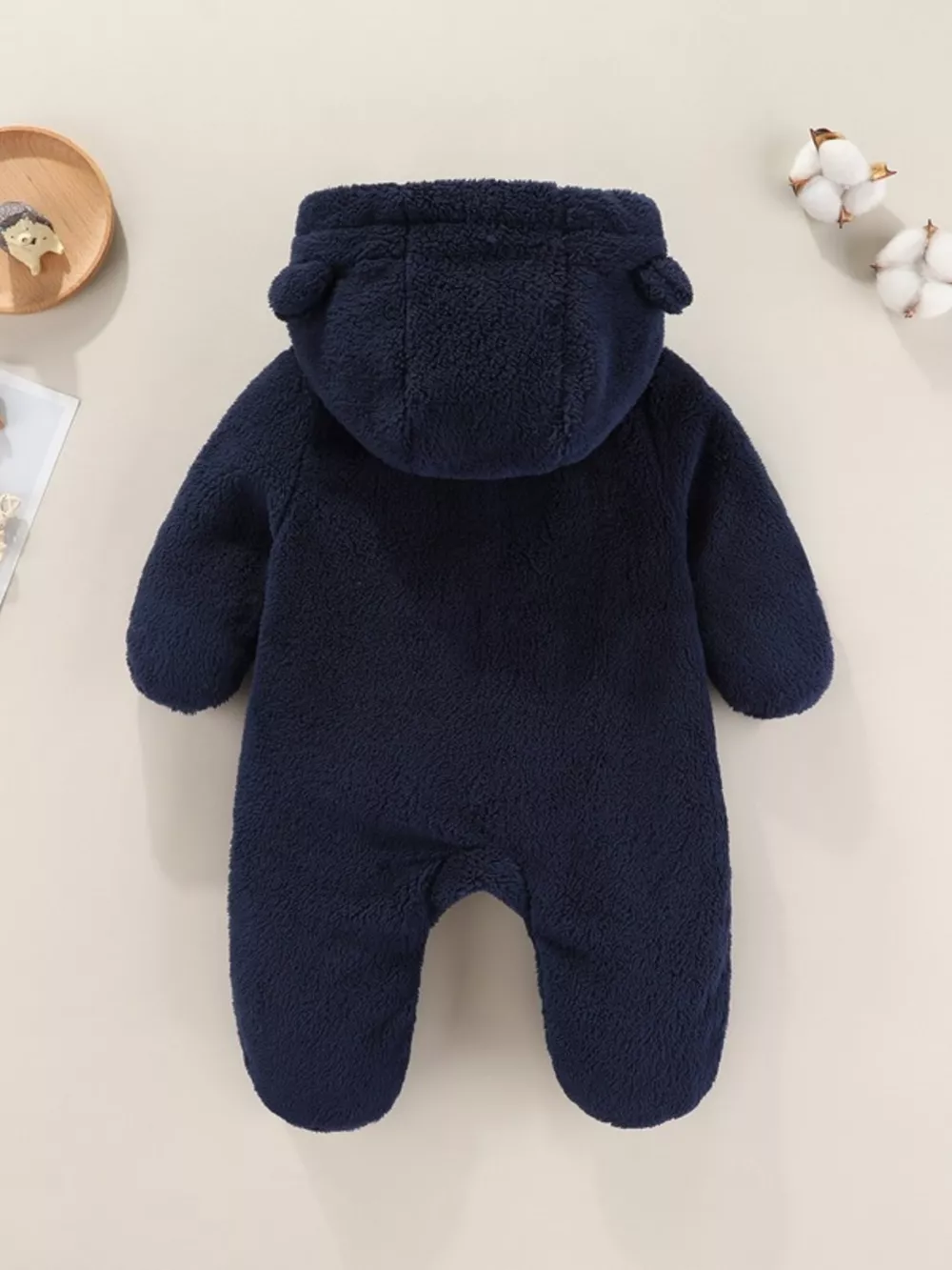Children's Cozy Bear Hooded Fleece One-Piece, image 9