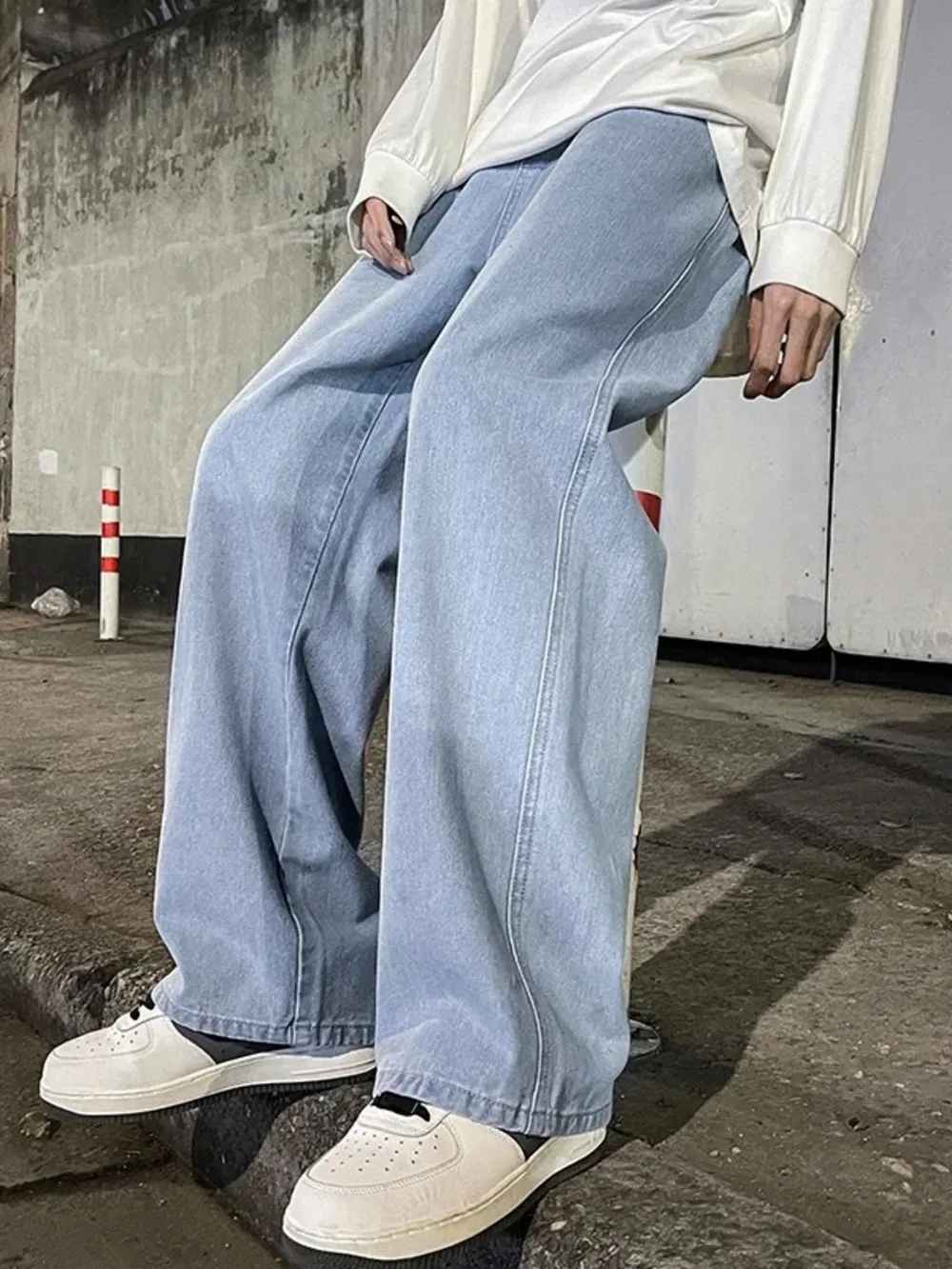 Men's Full Size Drawstring Wide Leg Jeans Plus Size, image 17