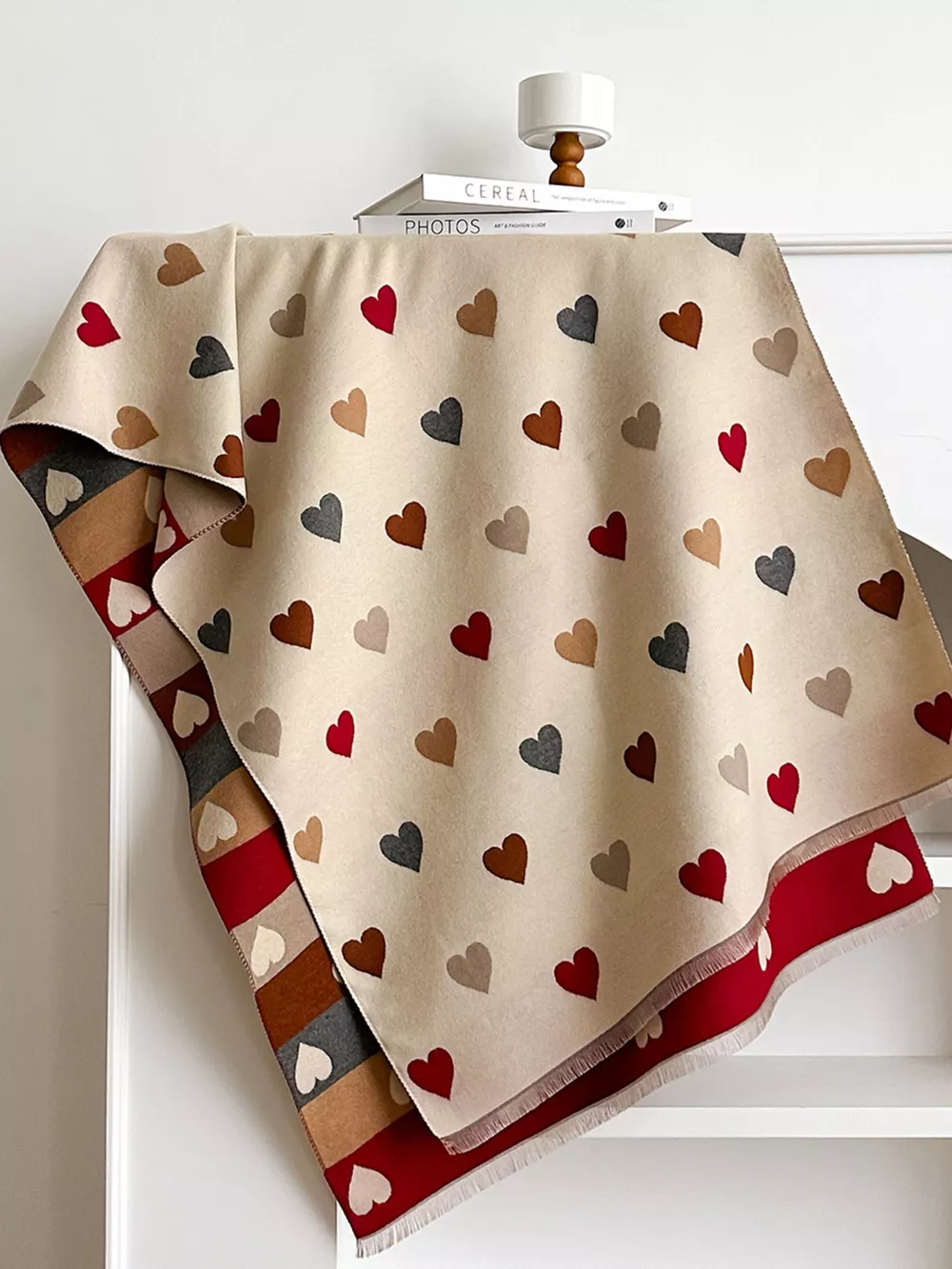Heart Pattern Warm Scarf, image 6