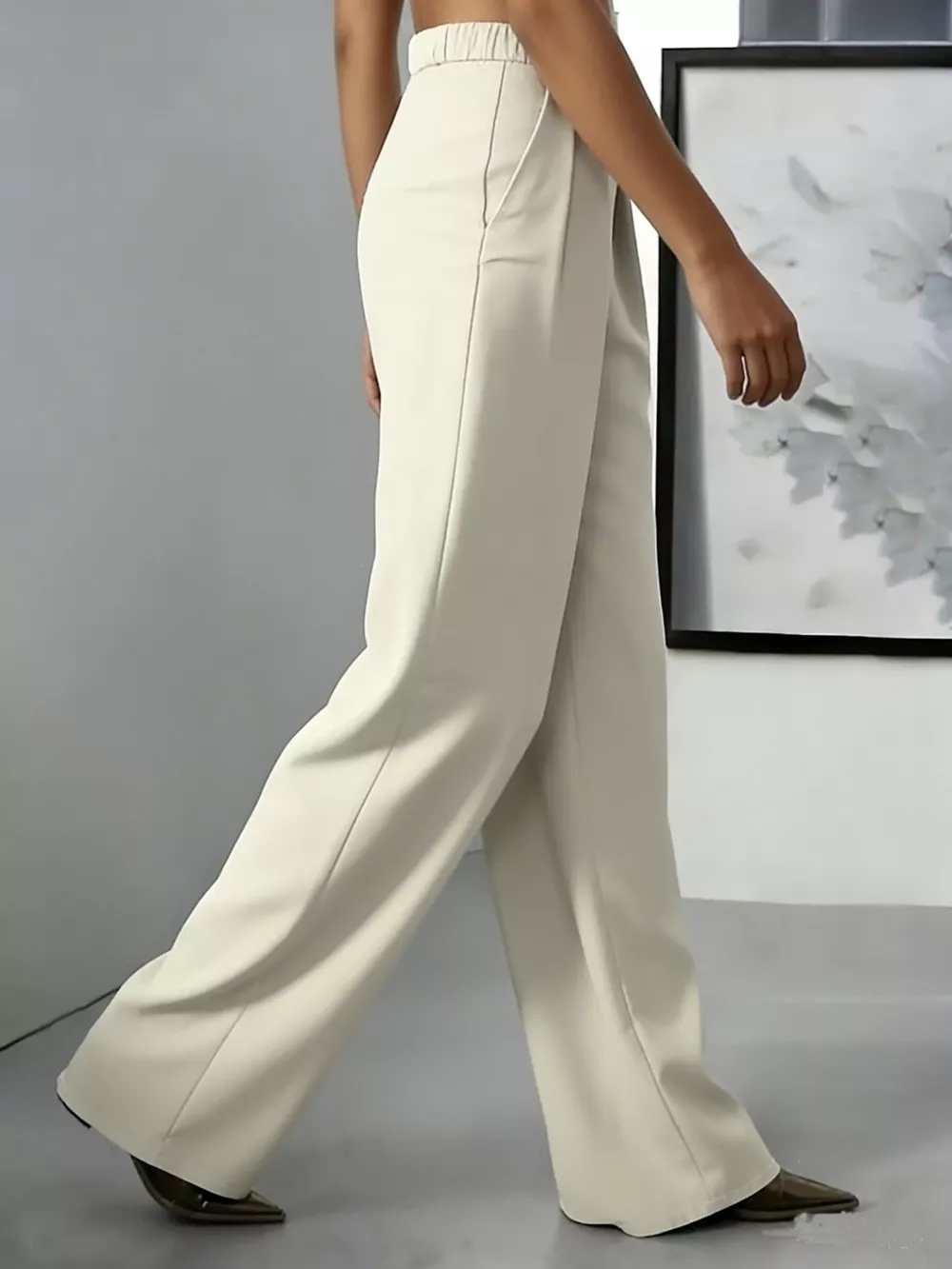 High-Waisted Pleated Wide-Leg Pants, image 4