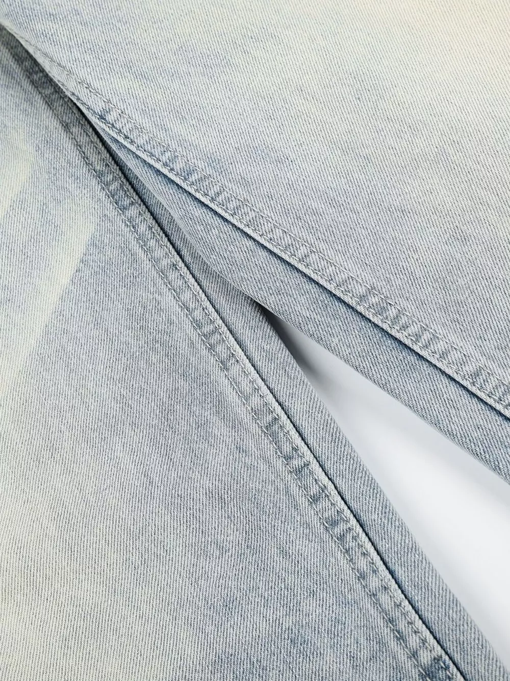 Men's High-Waisted Button-Fly Wide-Leg Vintage Washed Jeans, image 11
