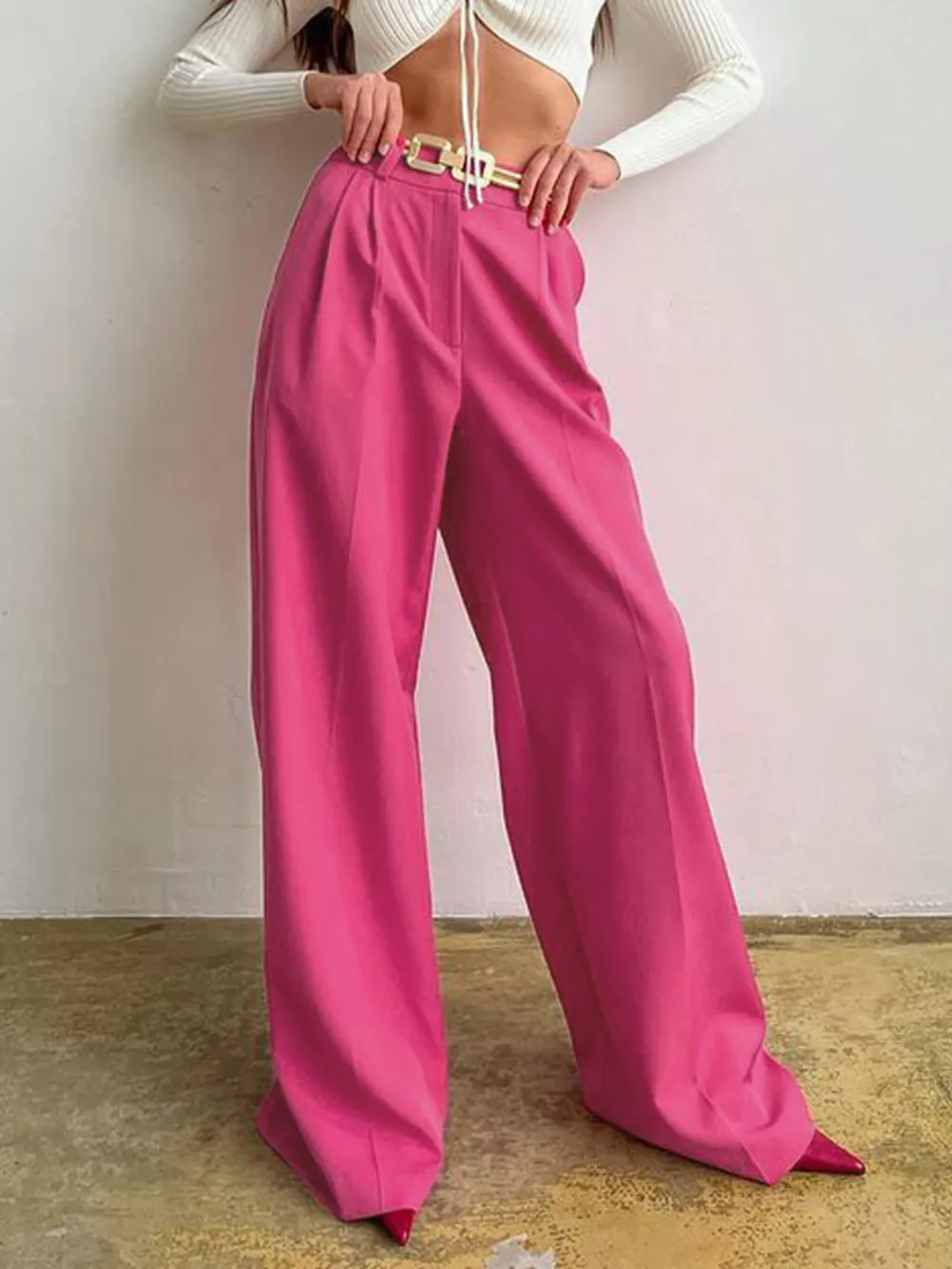 Wide Leg Pleated Pants, image 18