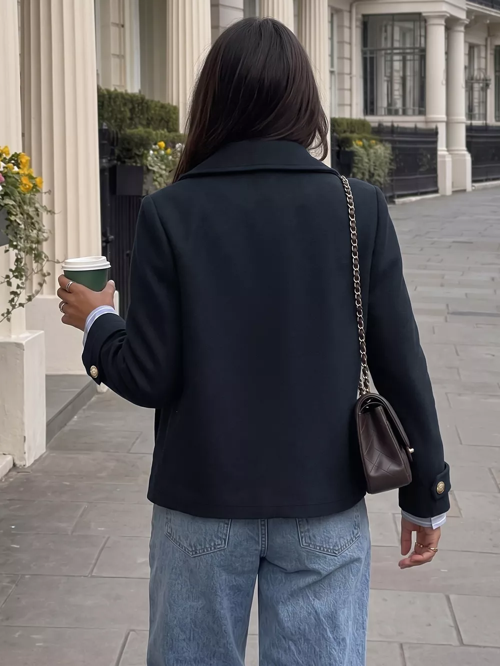 Double-Breasted Gold Button Blazer, image 5