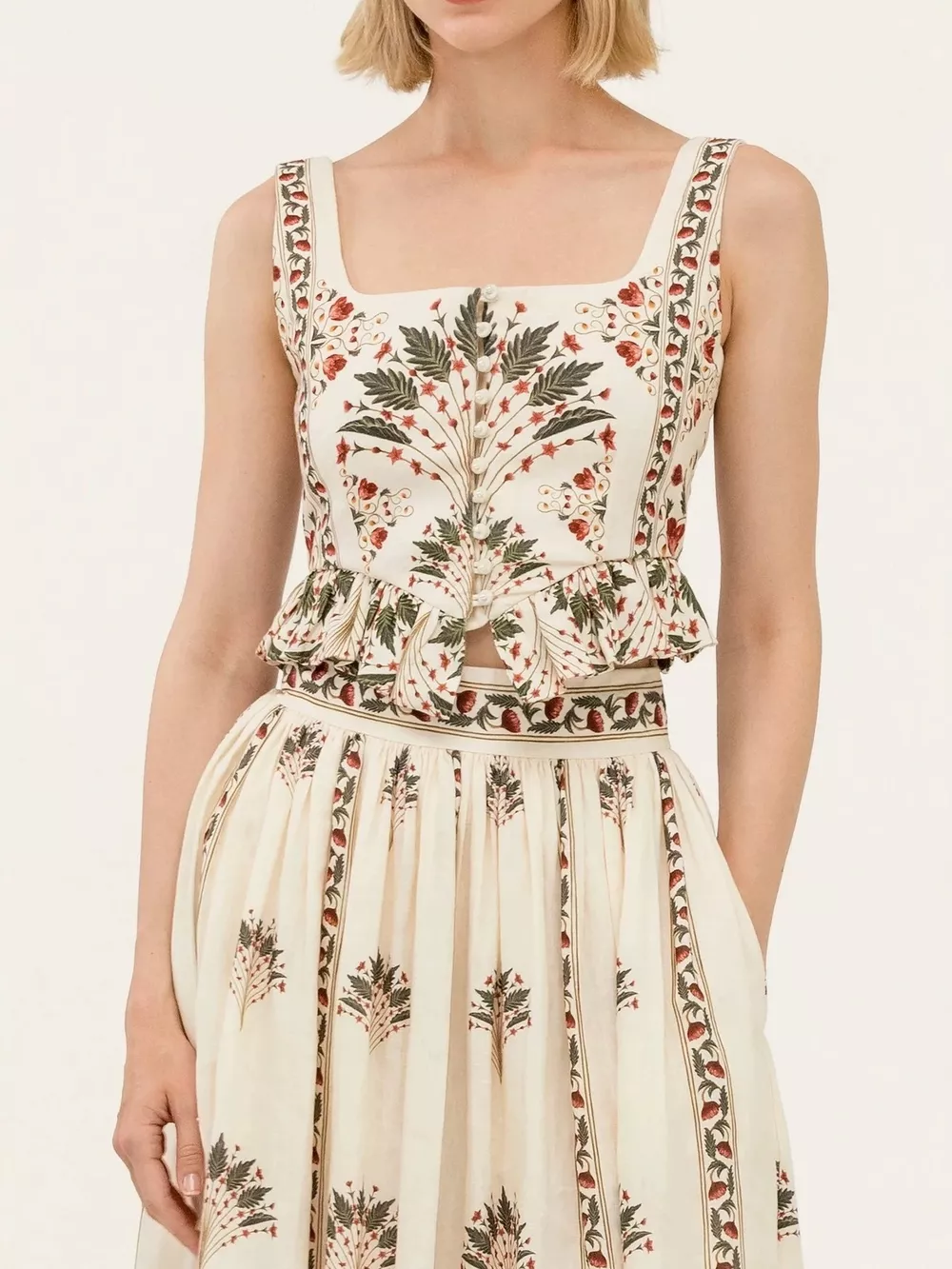 Floral Print Crop Top and Maxi Skirt Set, image 3
