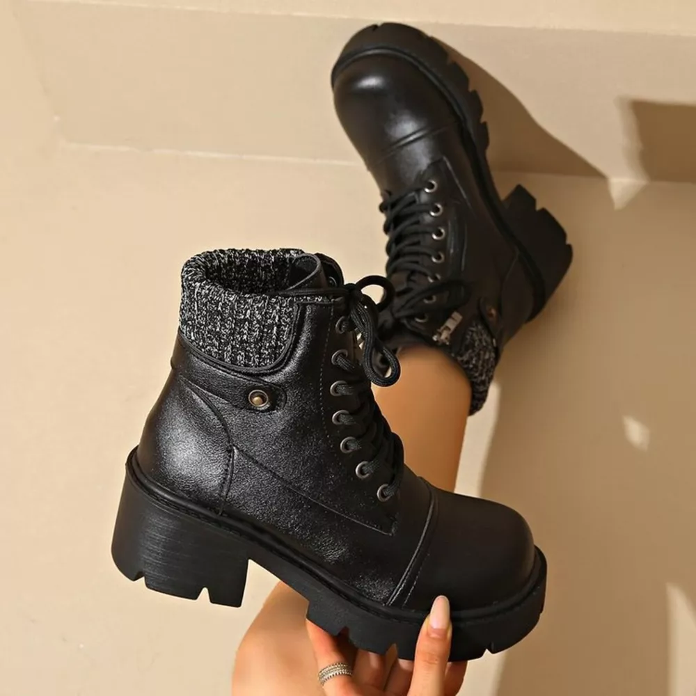 Round Toe Block Heels Boots, image 13